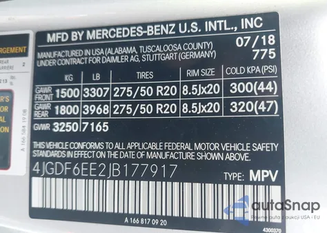 2018 Mercedes-Benz Gls 450 4Matic z USA, uszkodzony, nr VIN 4JGDF6EE2JB177917